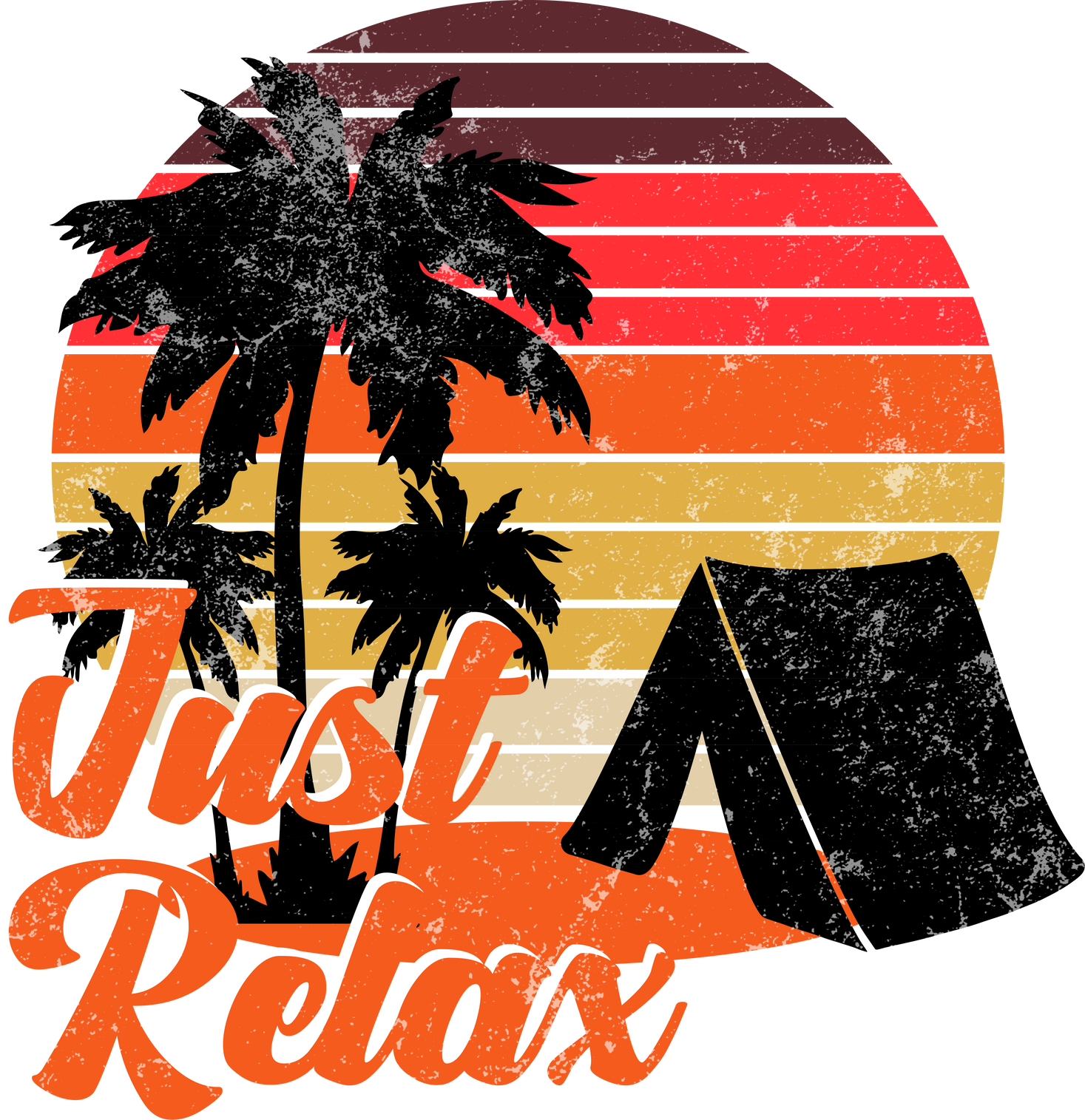 Just Relax Sunset Design For T-Shirt